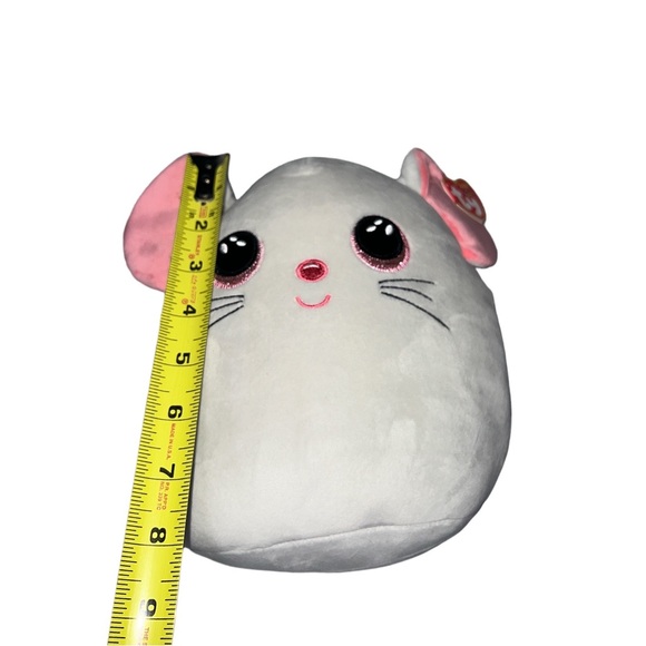TY Squish-a-Boos CATNIP the Mouse Squishy Cushion Pillow 10” MWMTS Grey Pink - Picture 8 of 8